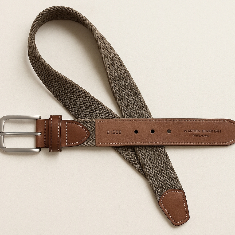 Martin Dingman Braided Belt Brown,